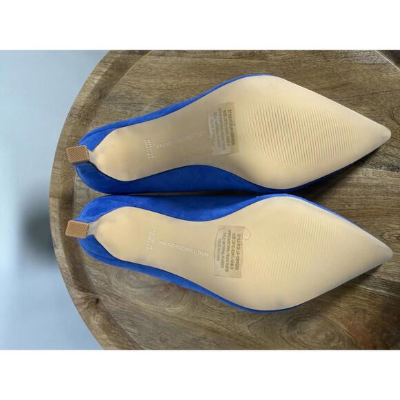 French Connection Royal Blue Suede Pointed Toe Heels Pumps Women’s US 10 NWB - Picture 5 of 11